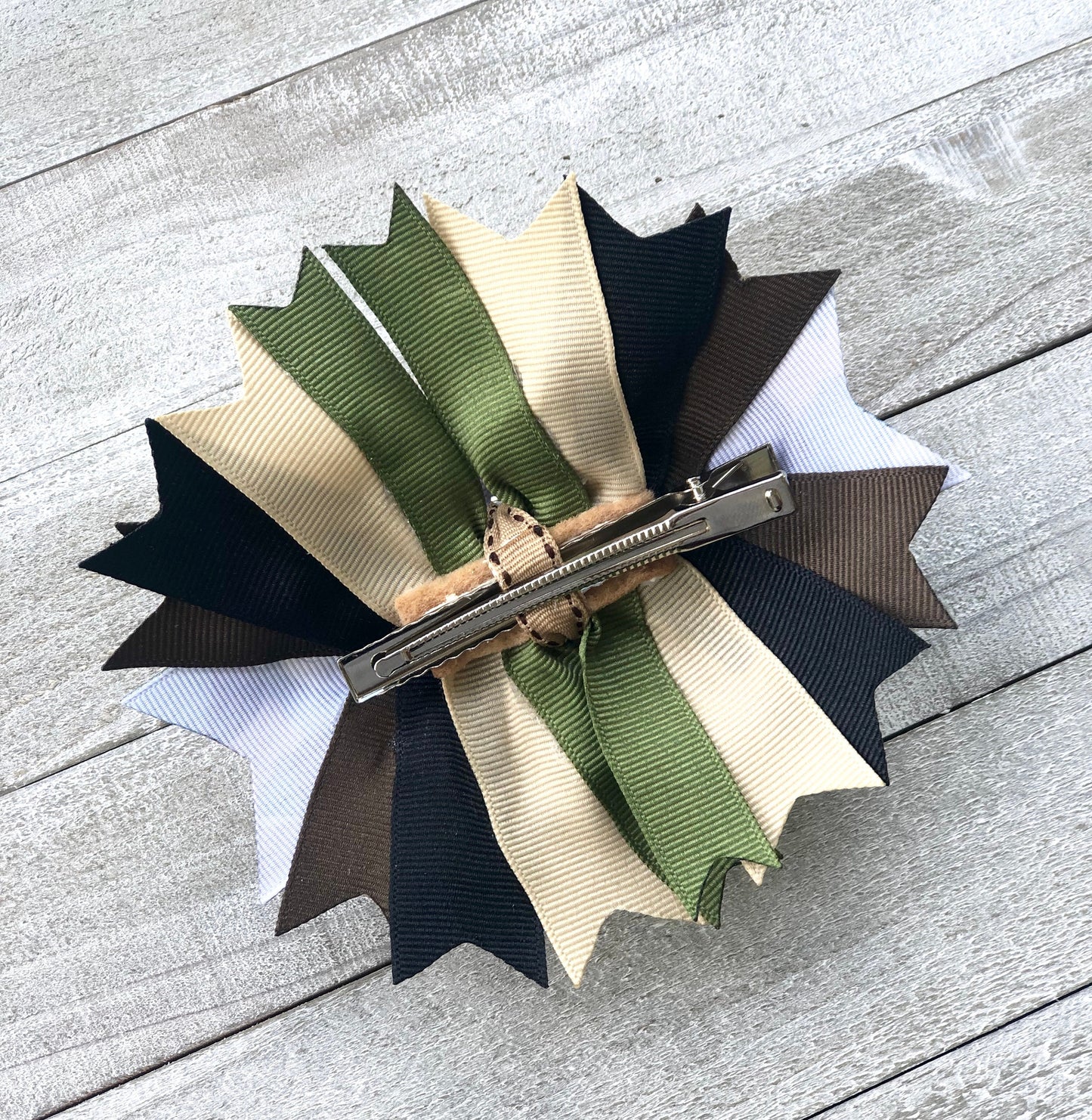 Over The Top Bow ~ Army Brat Bow ~ Boutique Bow~ Double Layered Bow ~ 5 "inch Medium Bow