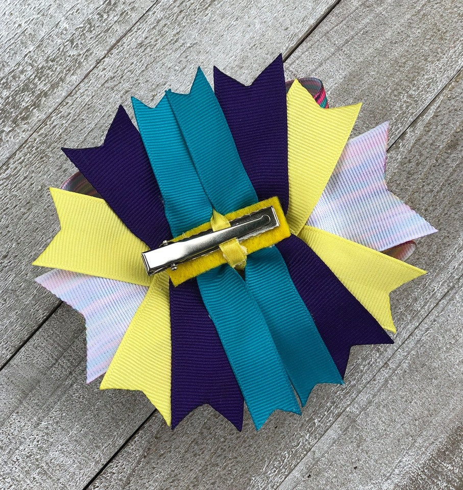 Over The Top ~ Bumble Bee Bow ~ Boutique Bow~ Double Layered Bow~ 5 " inch Medium Bow