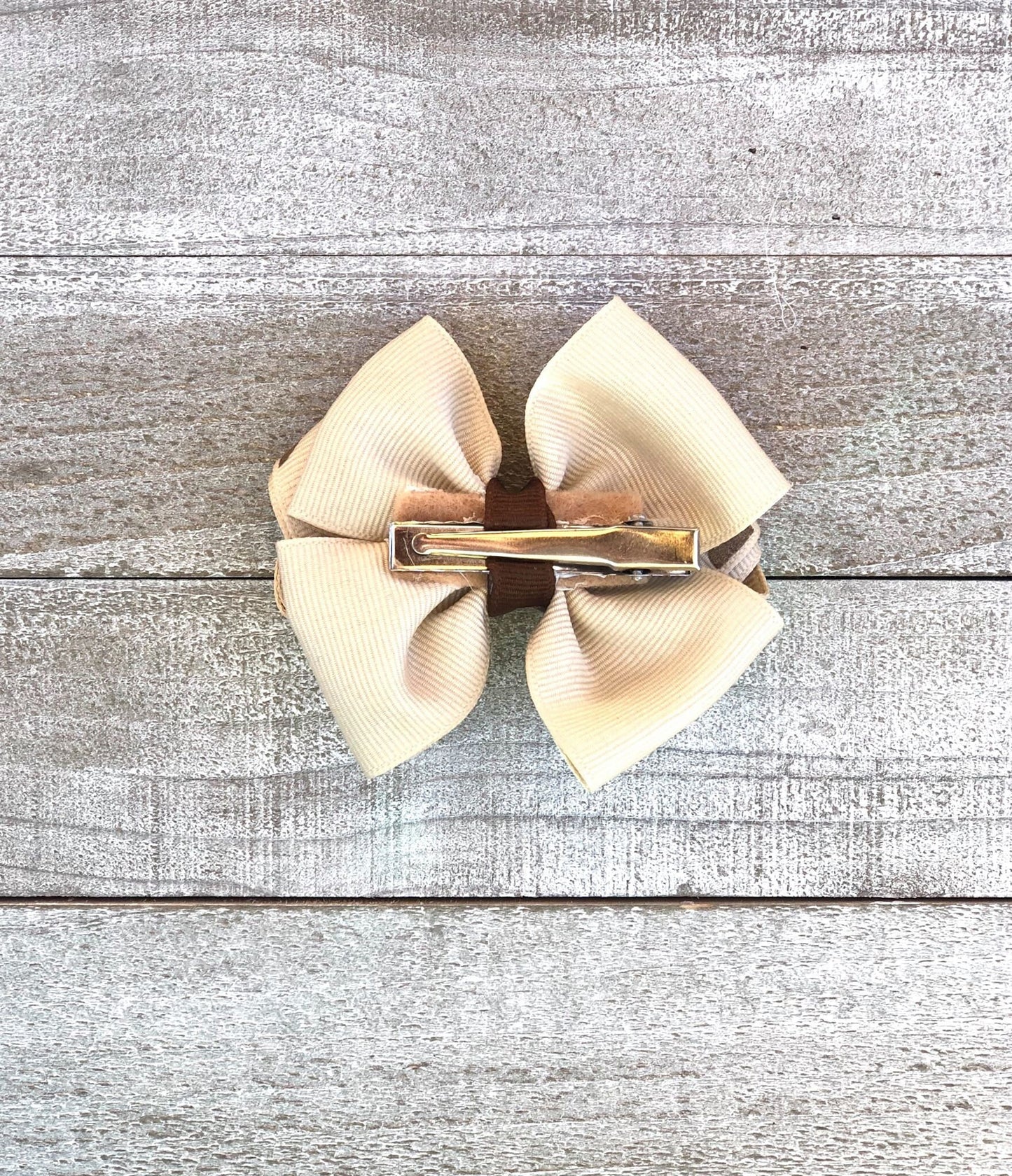 Small Bow Set~ Pig Tail Bows~ Beige & Brown Bows~ Polka Dots Bows~ 3" inch Bows