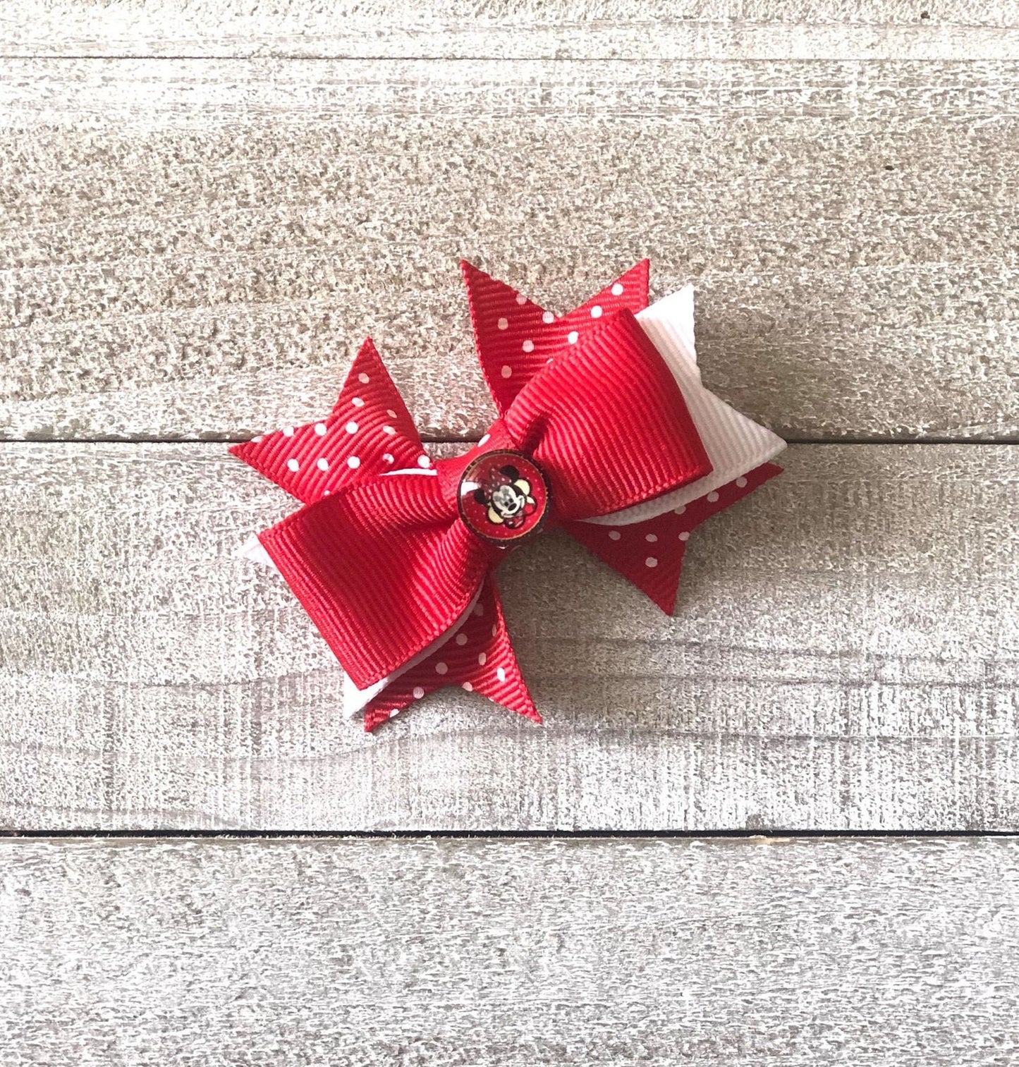 Mini Bow Set~ Pig Tail Bows~ Red & White Bows~ Polka Dots Bows~ 2.7" inch Bow~ Extra Small Bows