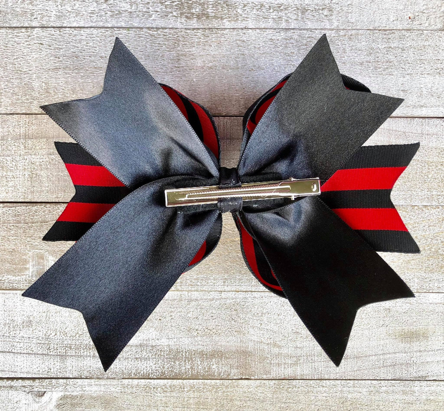 Jumbo Size Bow~ Red and Black Bow~ Boutique Style Bow~ 6" inch X-Large Bow