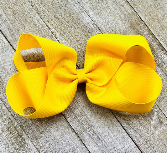 Jumbo Size Bow~Yellow Bow~ Boutique Style Bow~ 6" inch X-Large Bow