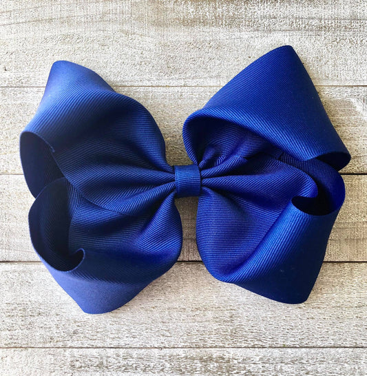 Jumbo Size Bow~Navy Blue Bow~ Boutique Style Bow~ 6" inch X-Large Bow