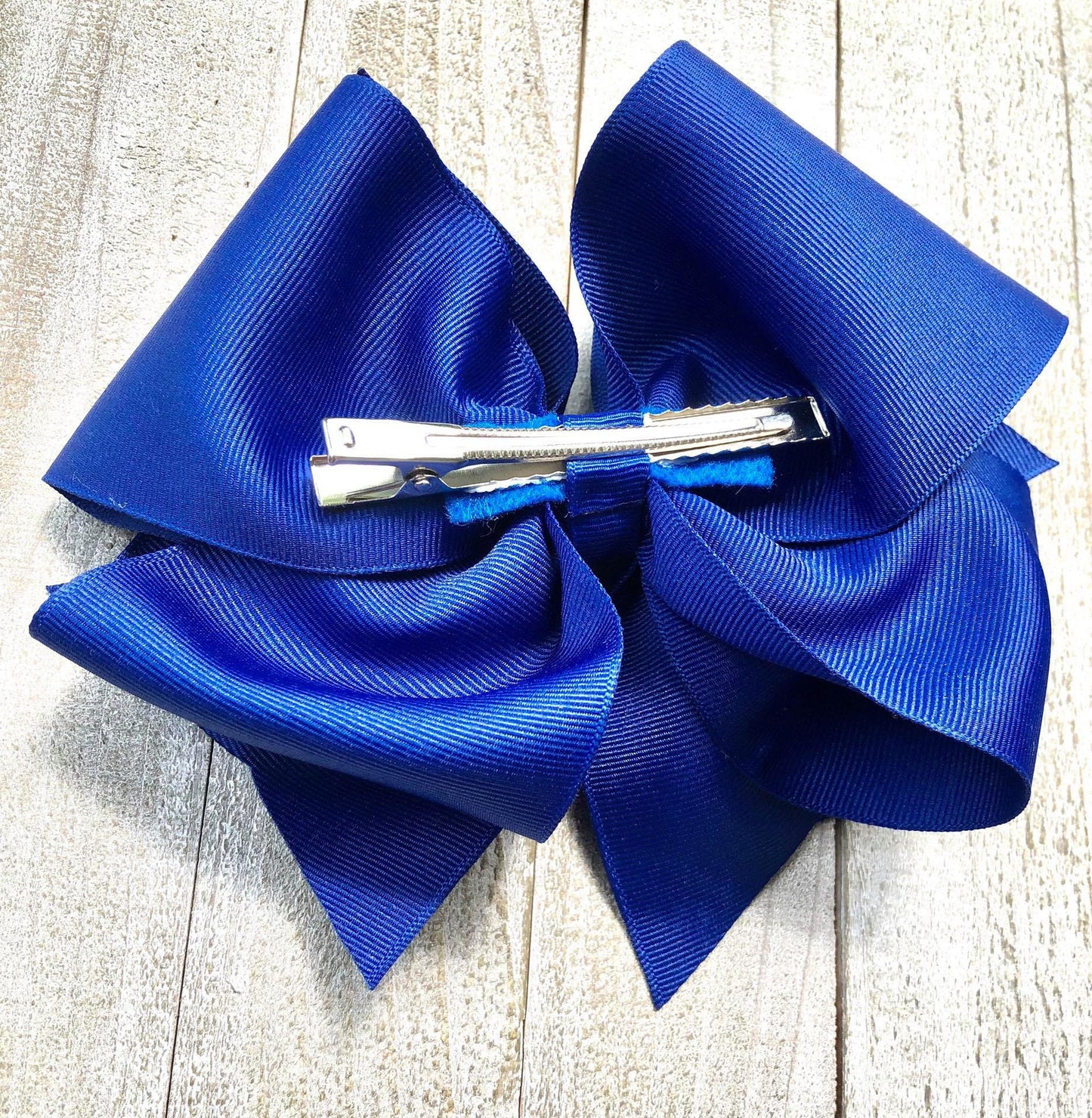Jumbo Size Bow~ Blue Pin Wheel Bow~ Boutique Style Bow~ Double Stacked Bow~ 6" inch X-Large Bow