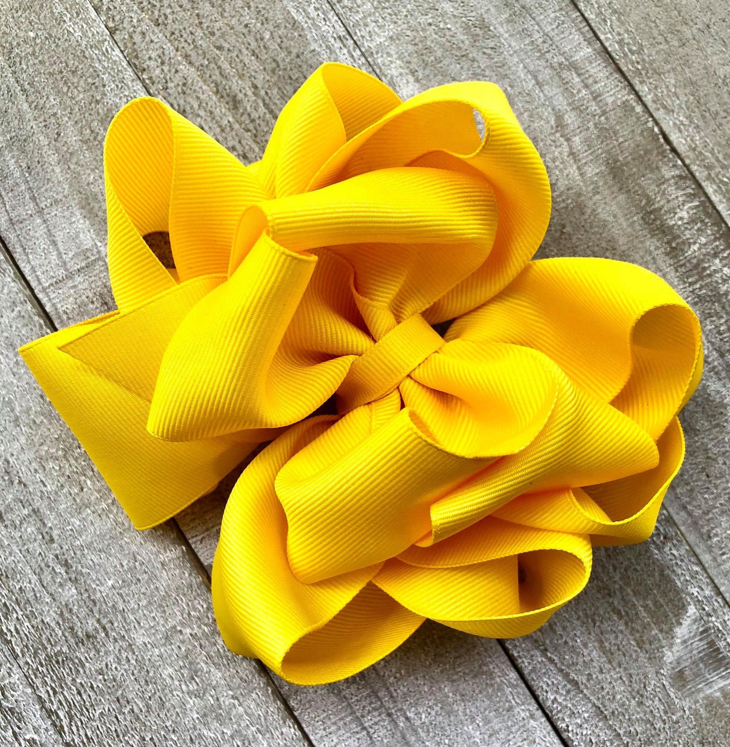 Jumbo Size Bow~ Yellow Octopus Bow~Boutique Style Bow~ 5" inch Large Bow