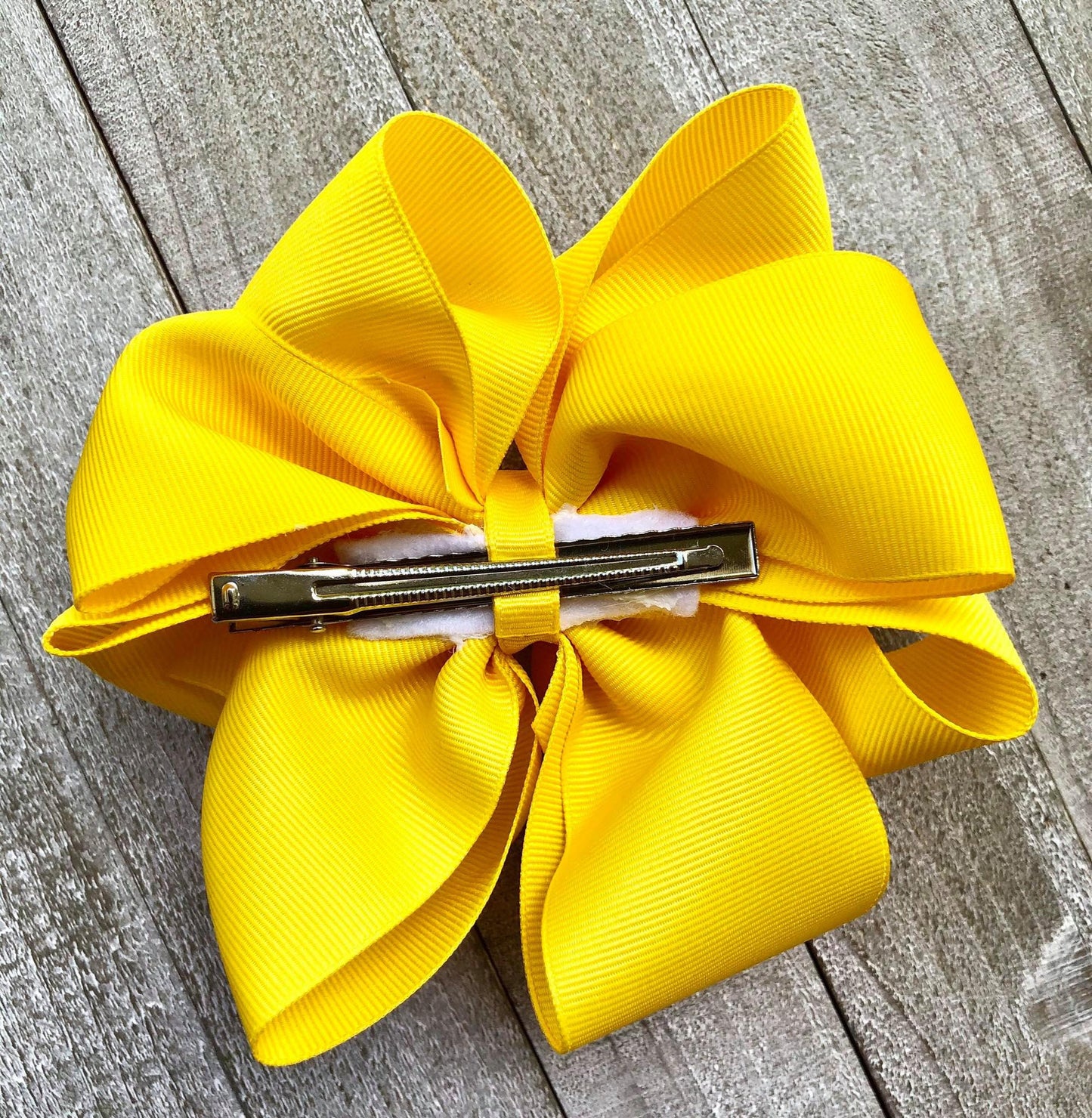 Jumbo Size Bow~ Yellow Octopus Bow~Boutique Style Bow~ 5" inch Large Bow