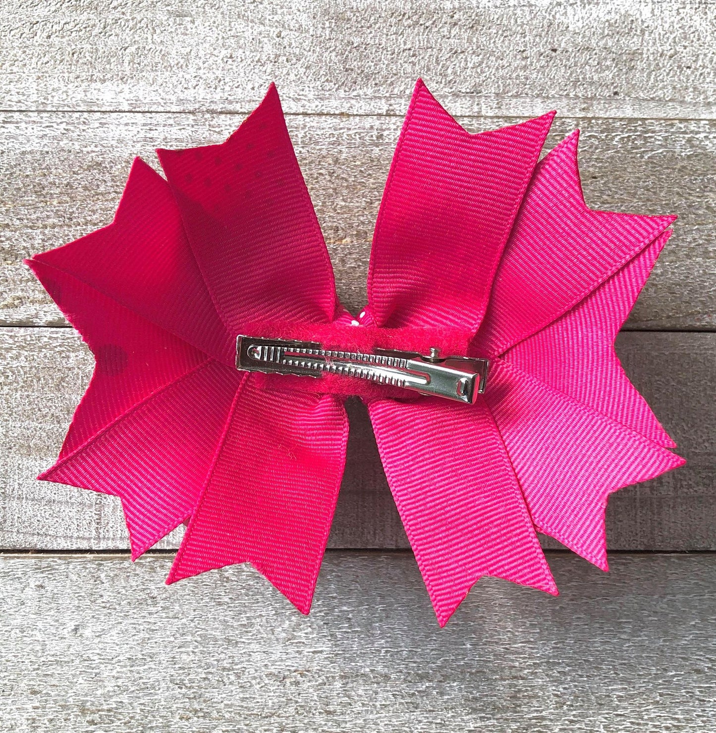 Butterfly Bow~ Hot Pink and White Bow~ Polka Dots Bow~ 4.5" inch Medium Bow