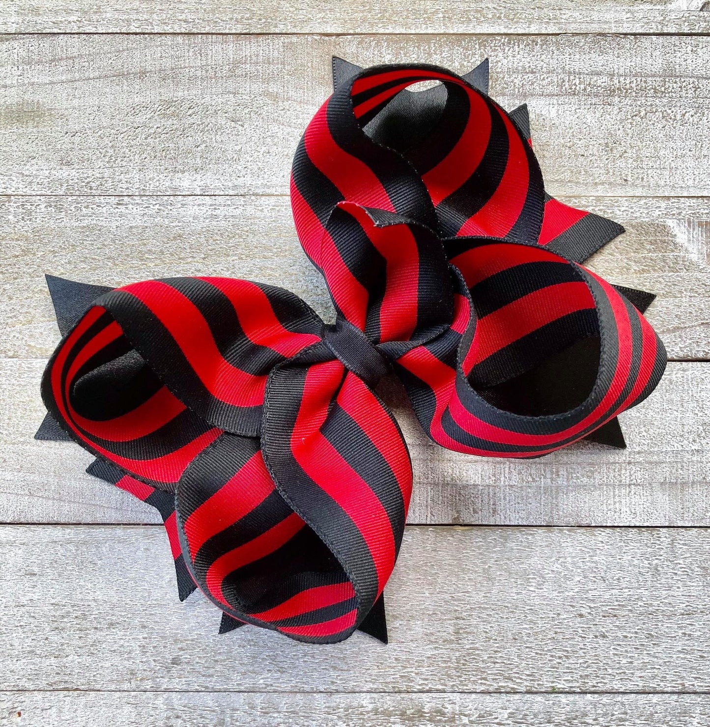 Jumbo Size Bow~ Red and Black Bow~ Boutique Style Bow~ 6" inch X-Large Bow