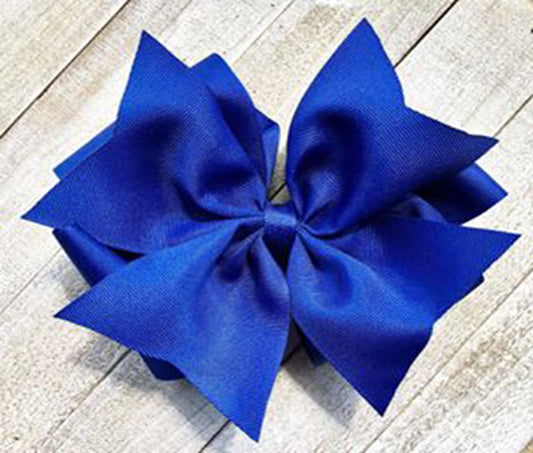 Jumbo Size Bow~ Blue Pin Wheel Bow~ Boutique Style Bow~ Double Stacked Bow~ 6" inch X-Large Bow