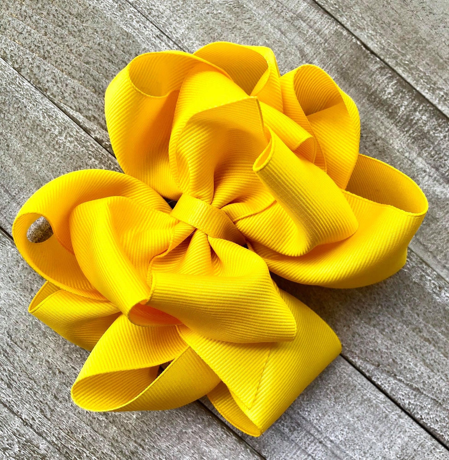 Jumbo Size Bow~ Yellow Octopus Bow~Boutique Style Bow~ 5" inch Large Bow